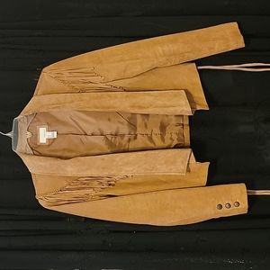 Leather western camel jacket